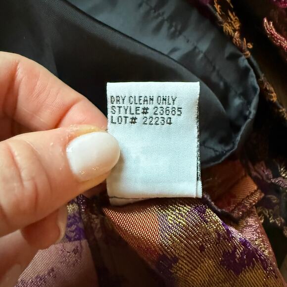 Ornamental Floral Jacquard Frog-Closure Jacket Women’s M Dressbarn Collection - Picture 13 of 13